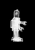 Toy metal robot, X-ray