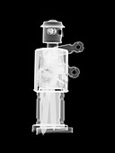 Toy metal robot, X-ray