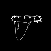 Ankle bracelet chain with charms, X-ray
