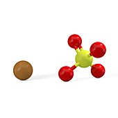 Copper sulfate molecule, illustration