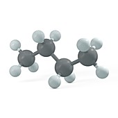 Butane molecule, illustration