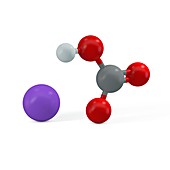 Sodium bicarbonate molecule, illustration