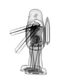 Wind-up toy robot, X-ray