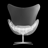 Designer egg shaped chair, X-ray