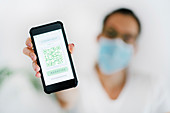 Coronavirus smartphone app with QR code system