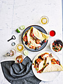 Crusted halloumi tacos with pico de gallo