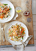 Shredded veg salad with Japanese sesame dressing