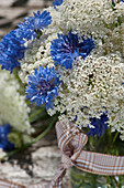 Bouquet of Queen Anne's lace and cornflowers