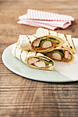 California chicken wraps with couscous and coriander