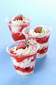 Strawberry and cream layered desserts