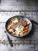 Boiled beef with horseradish sauce