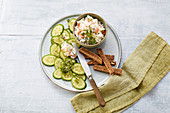 Crab cream cheese with cucumber
