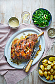 Roast lamb with anchovy cream