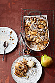 Date and pear crumble