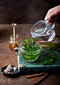Herbs with honey