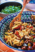 Pasta salad with roasted vegetables