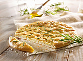 Focaccia with sea salt, olive oil and rosemary