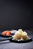Sashimi with pickled ginger