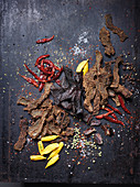 Beef Jerky - dehydrated meat with spices
