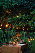Evening table scene in Italy
