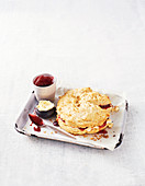 Giant scone cake with jam and cream