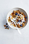 Muesli with blueberries and coconut