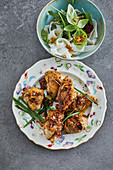 Vietnames-style broiler chicken with rice noodles