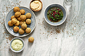 Courgette falafel with herb tabbouleh