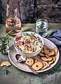 A goat's cheese and fig dip with sumach