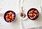 Walnut and strawberry porridge
