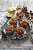 Apple-nut muffins