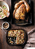 Roast chicken with stuffing bake