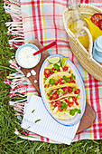 Salmon tacos with lime dressing