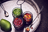 Pickle variants with mango, pomegranate and coriander