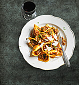 Italian sauage and chestnut pasta
