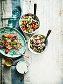 Charred Brussels, beetroot and bulghar salad