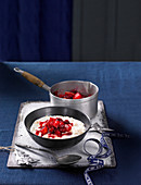 Creamy porridge with spiced apple and cranberry