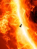 Parker Solar Probe at the Sun, illustration