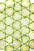 Full frame of cucumber slices