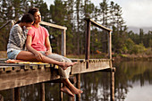 Serene couple sitting