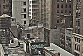 Urban rooftop and buildings