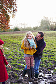 Father and daughter laughing