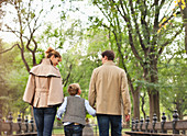 Family walking together in park