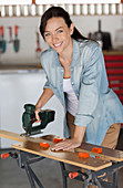 Woman working in workshop