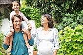 Family walking together outdoors