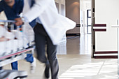 Hospital staff rushing patient