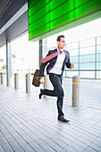 Businessman running