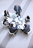 Businessman leading meeting