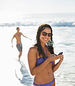 Smiling woman in bikini