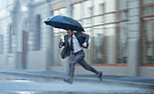 Businessman with umbrella